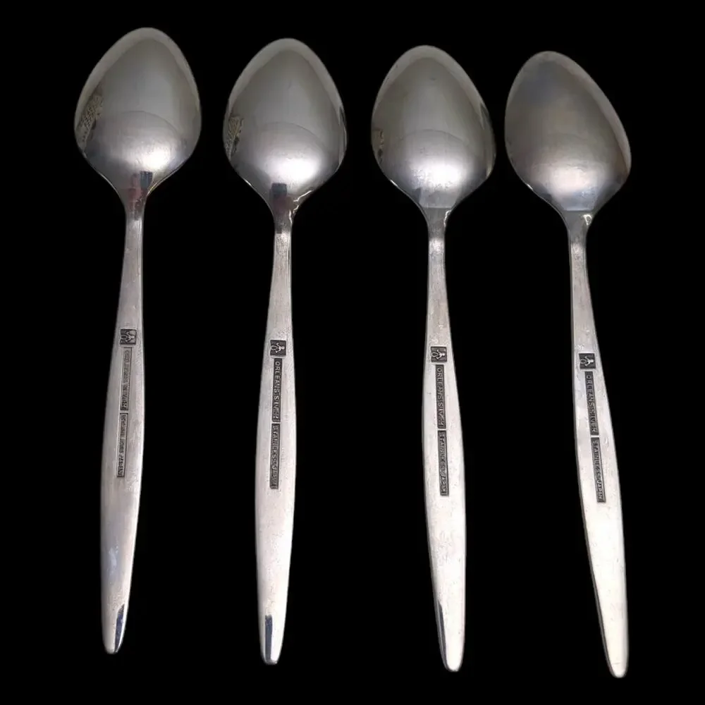Lot 4 Vintage Orleans Silver - ORL8 - Stainless Japan - Place/Oval Soup Spoon